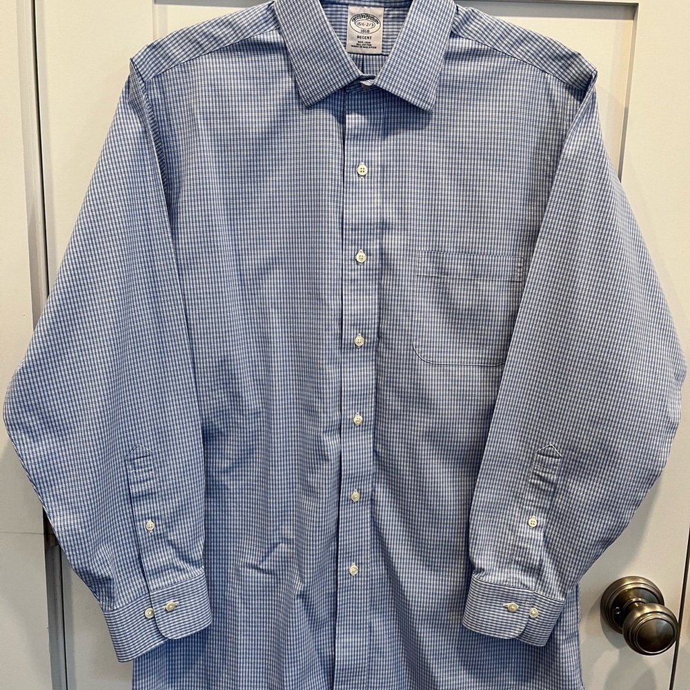 Brooks Brothers Blue Gingham Dress Shirt